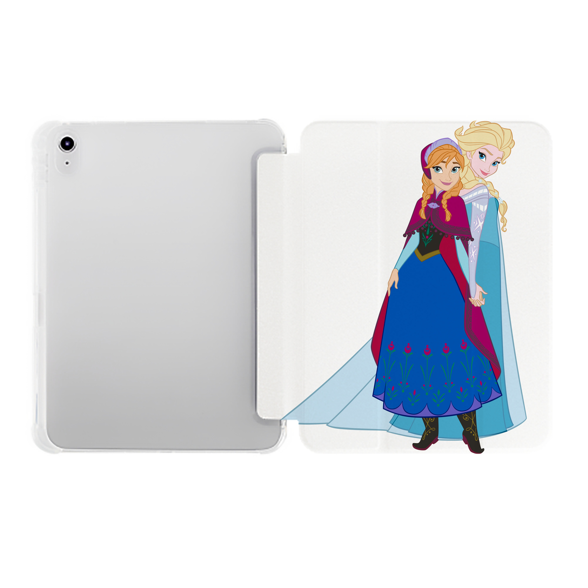 （画像用） アナと雪の女王 アンナ エルサ Frozen Anna Elsa IPad ケース ペン収納付き 三つ折りスタンド PUレザー×シリコン 対応機種9.5/10.5/10.9インチ